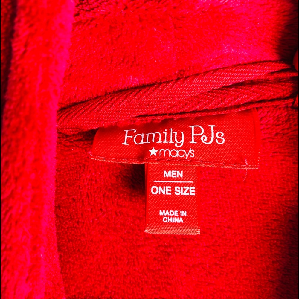 Luxurious Textured Plush Fleece Thick Bathrobe Red - Picture 4 of 8